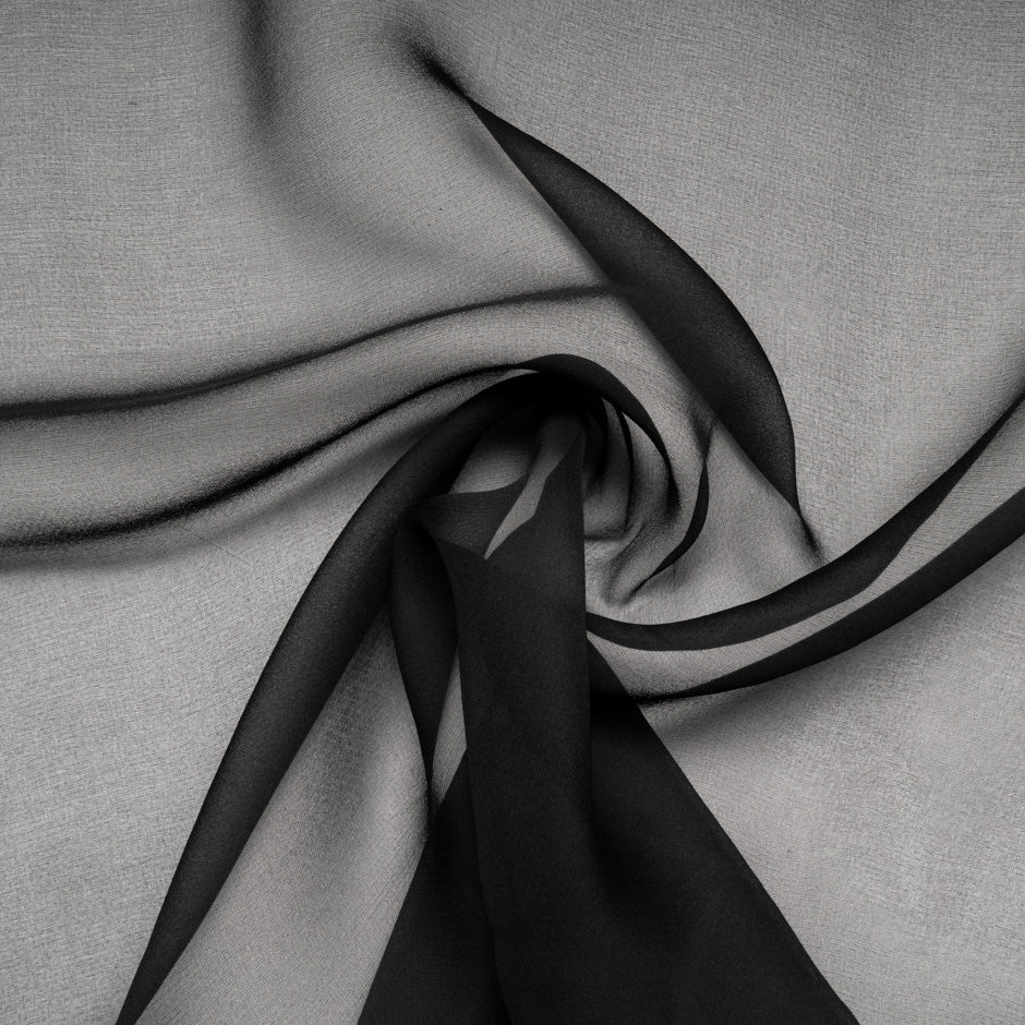 Black Pure Silk Gazar