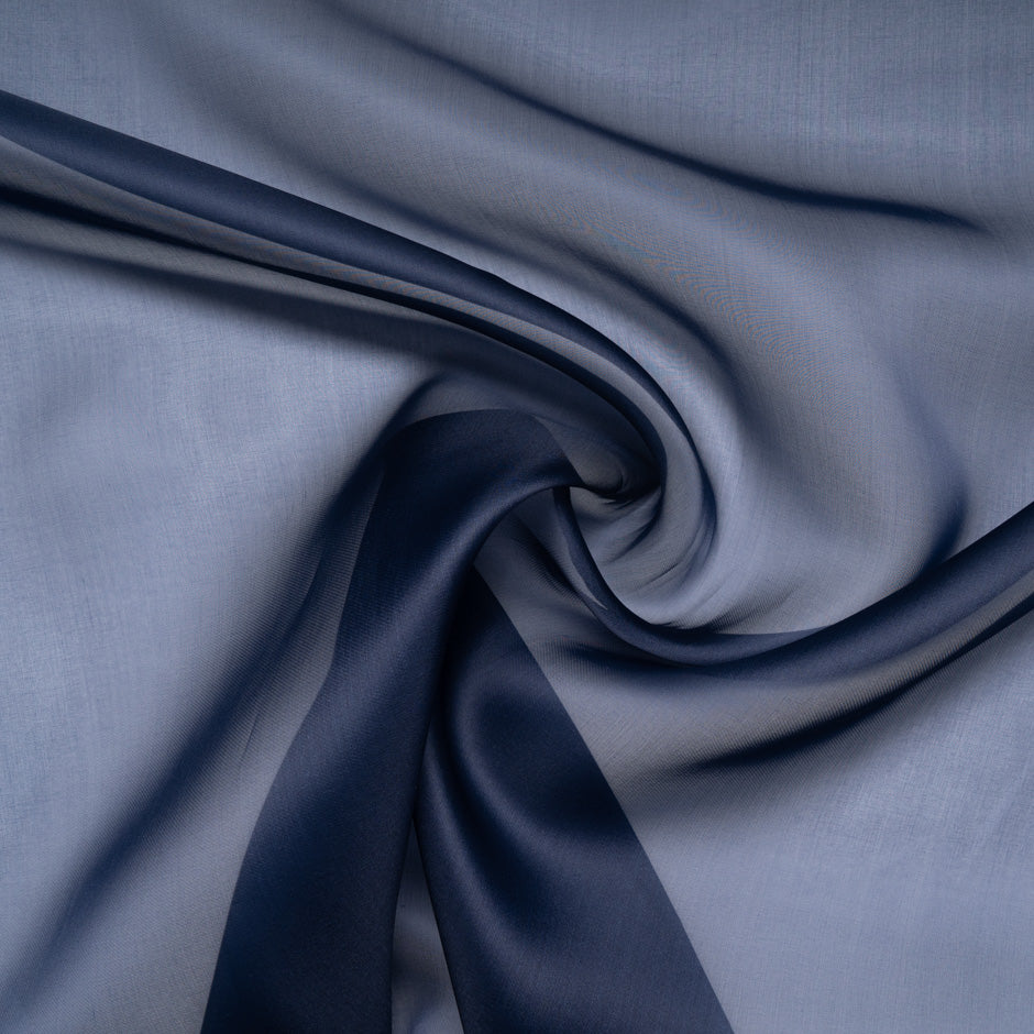 Navy Blue Silk Organza