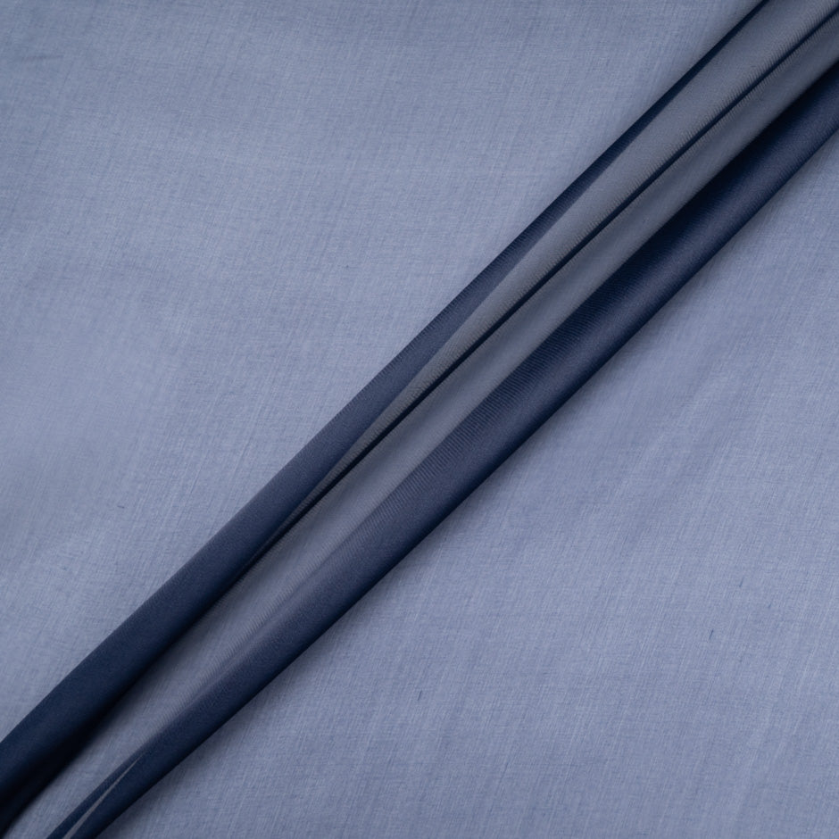 Navy Blue Silk Organza
