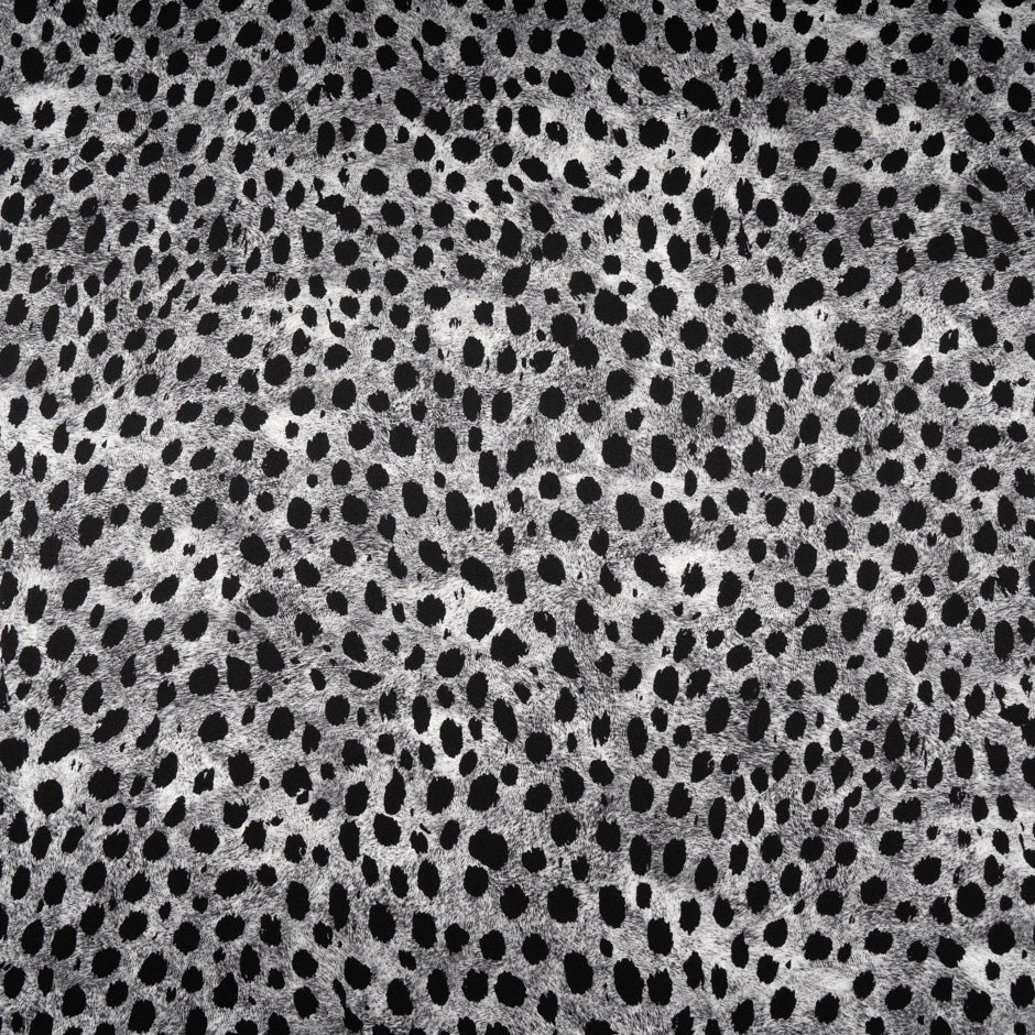 Grey Animal Printed Pure Silk Satin