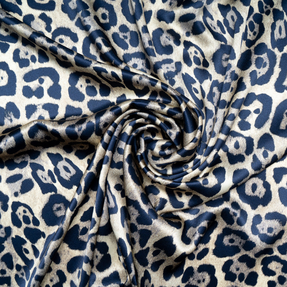 Animal Printed Pure Silk Pesante Satin