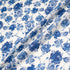 Dark Ink Blue Rose Printed Pure Linen