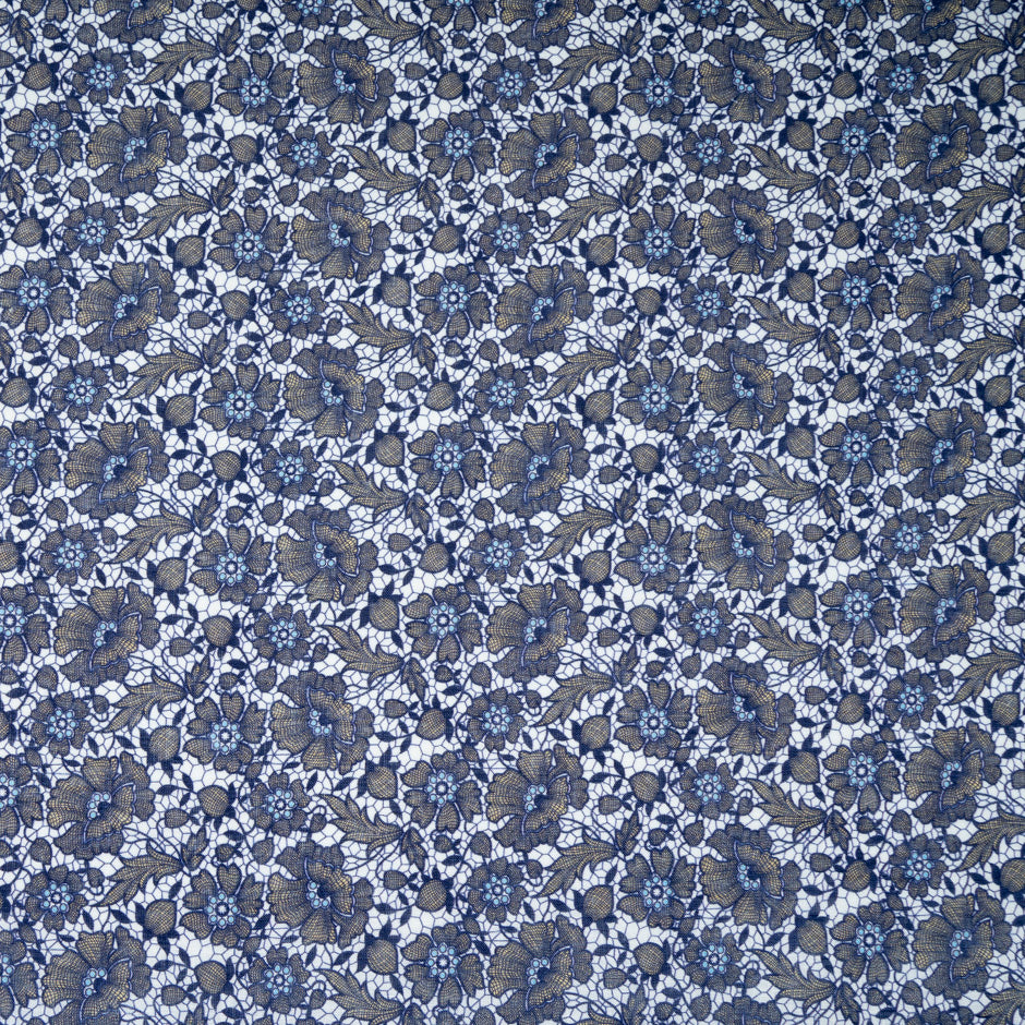 Busy Floral & Lace Printed Pure Linen