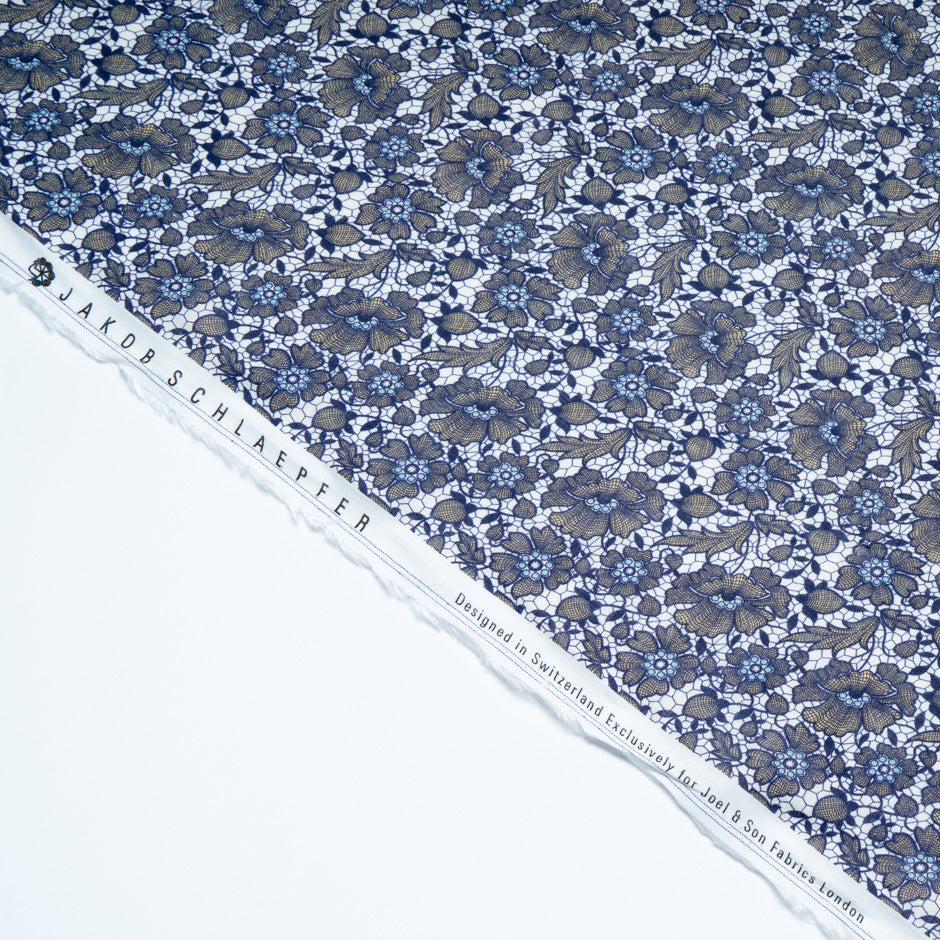 Busy Floral & Lace Printed Pure Linen