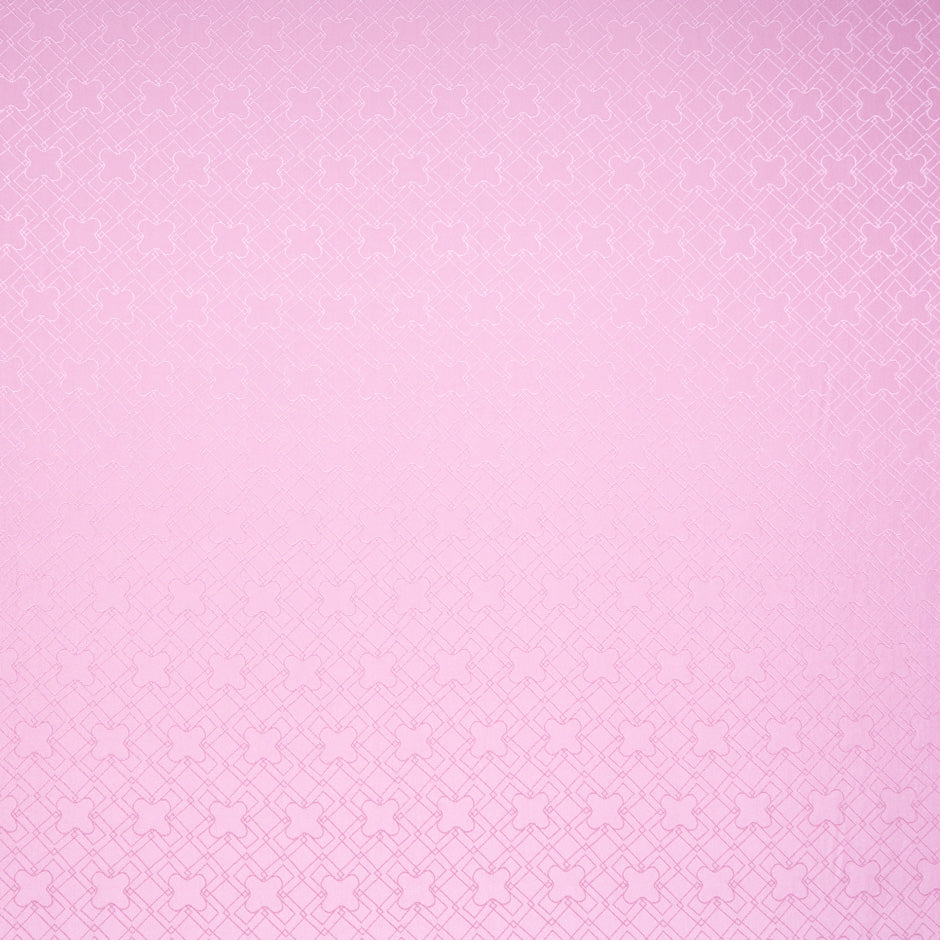 Baby Pink Geo Jacquard Pure Silk