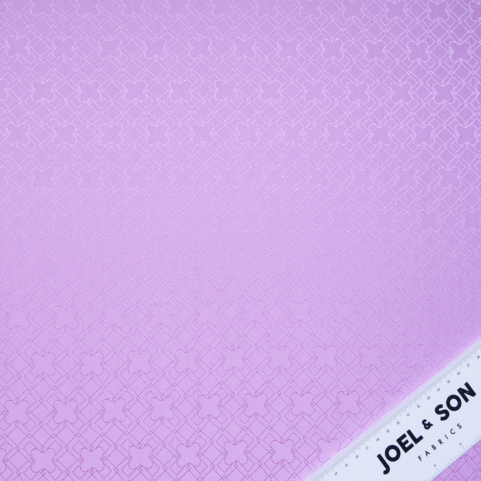 Rich Lilac Geo Jacquard Pure Silk