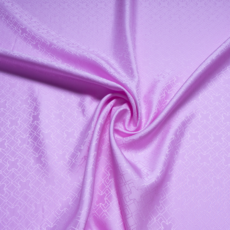 Rich Lilac Geo Jacquard Pure Silk