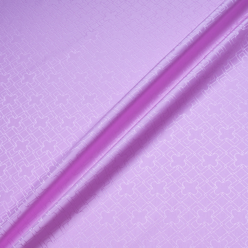 Rich Lilac Geo Jacquard Pure Silk