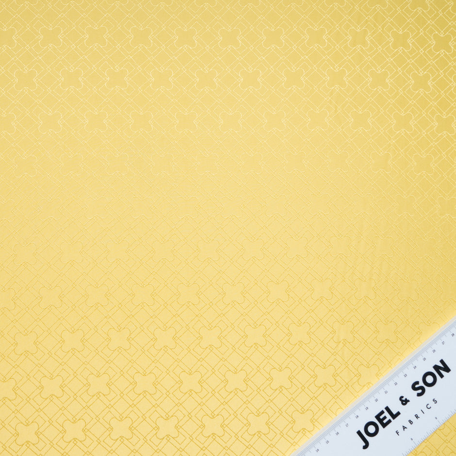 Sunflower Yellow Geo Jacquard Pure Silk