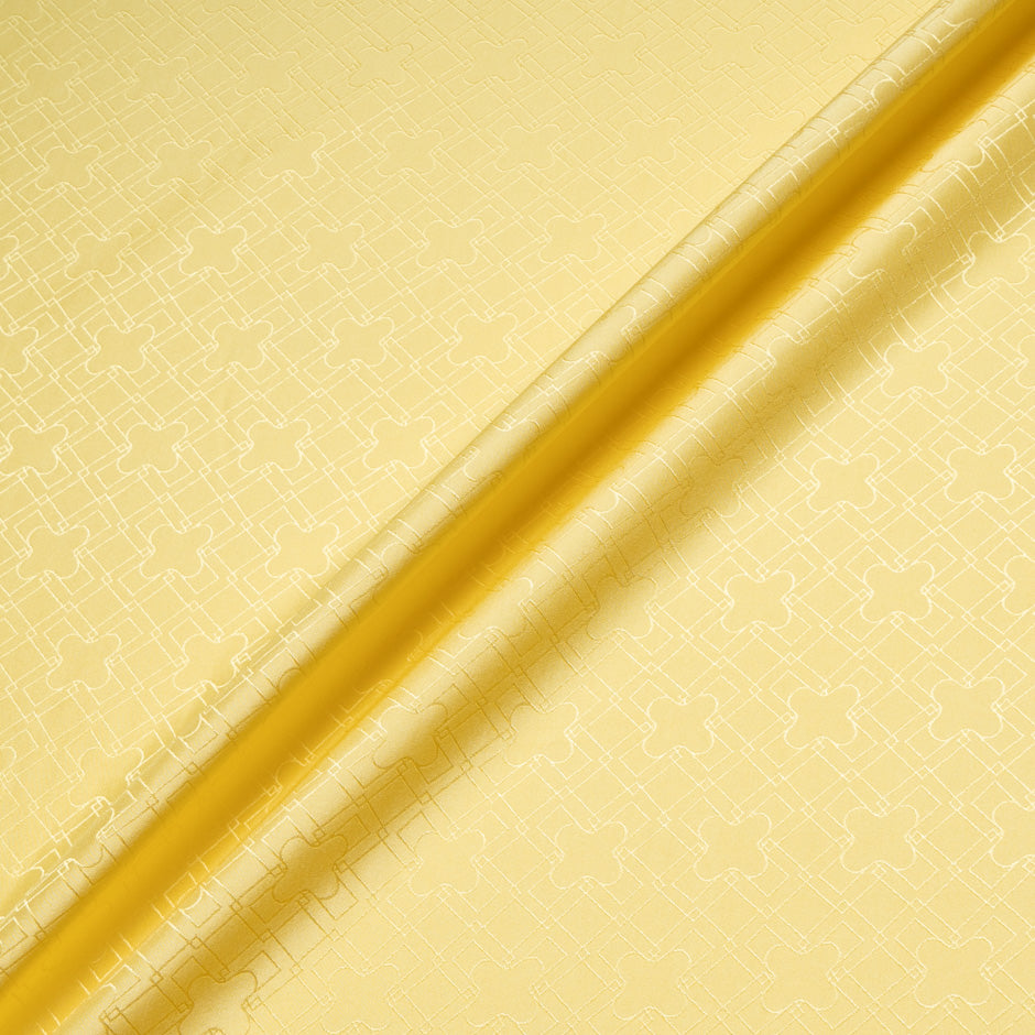 Sunflower Yellow Geo Jacquard Pure Silk