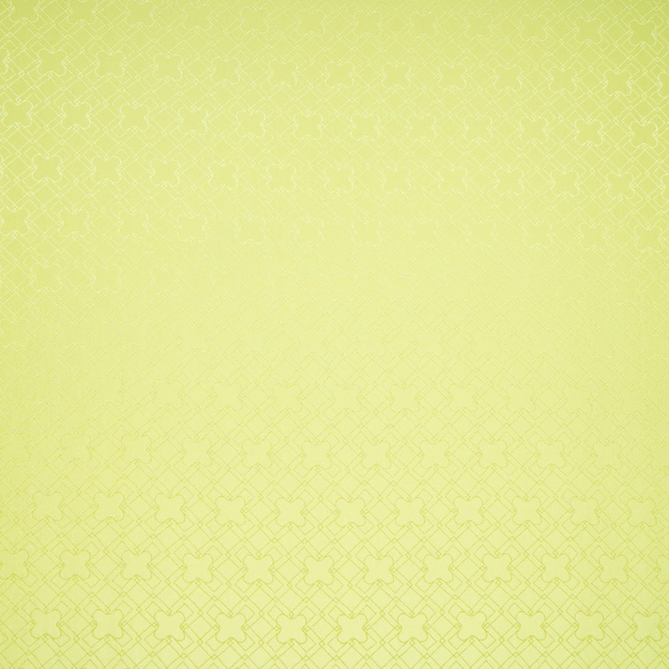 Lime Green Geo Jacquard Pure Silk