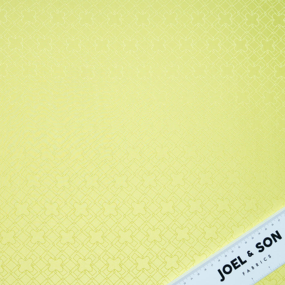 Lime Green Geo Jacquard Pure Silk