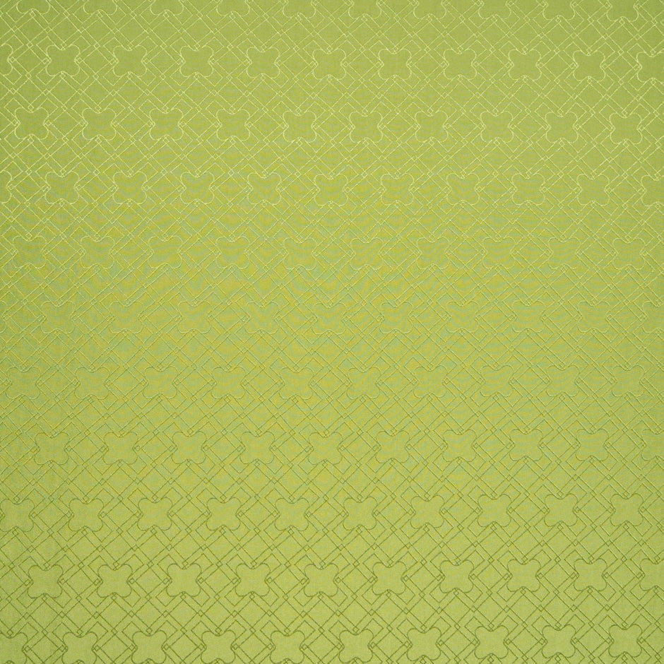 Olive Green Geo Jacquard Pure Silk