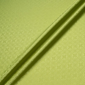 Olive Green Geo Jacquard Pure Silk