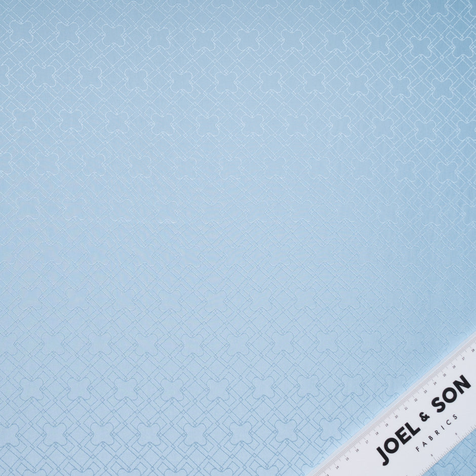 Sky Blue Geo Jacquard Pure Silk