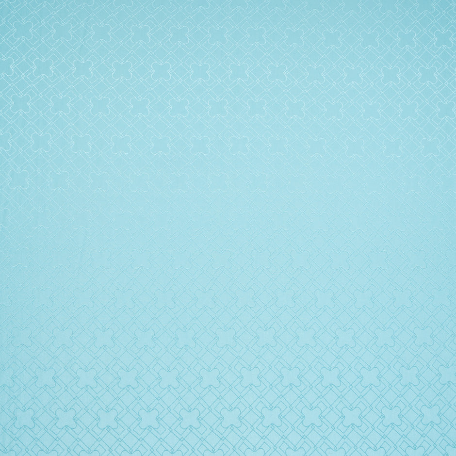 Turquoise Blue Geo Jacquard Pure Silk