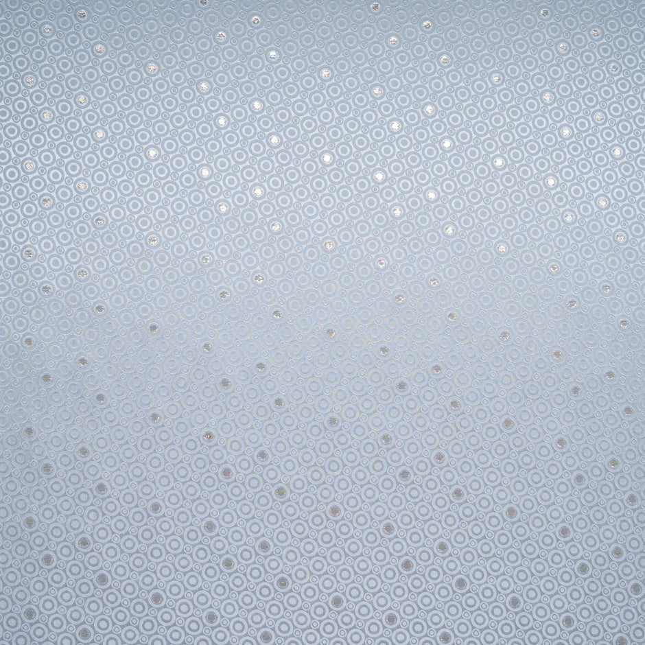 Metallic Jacquard Grey Geo Pure Silk