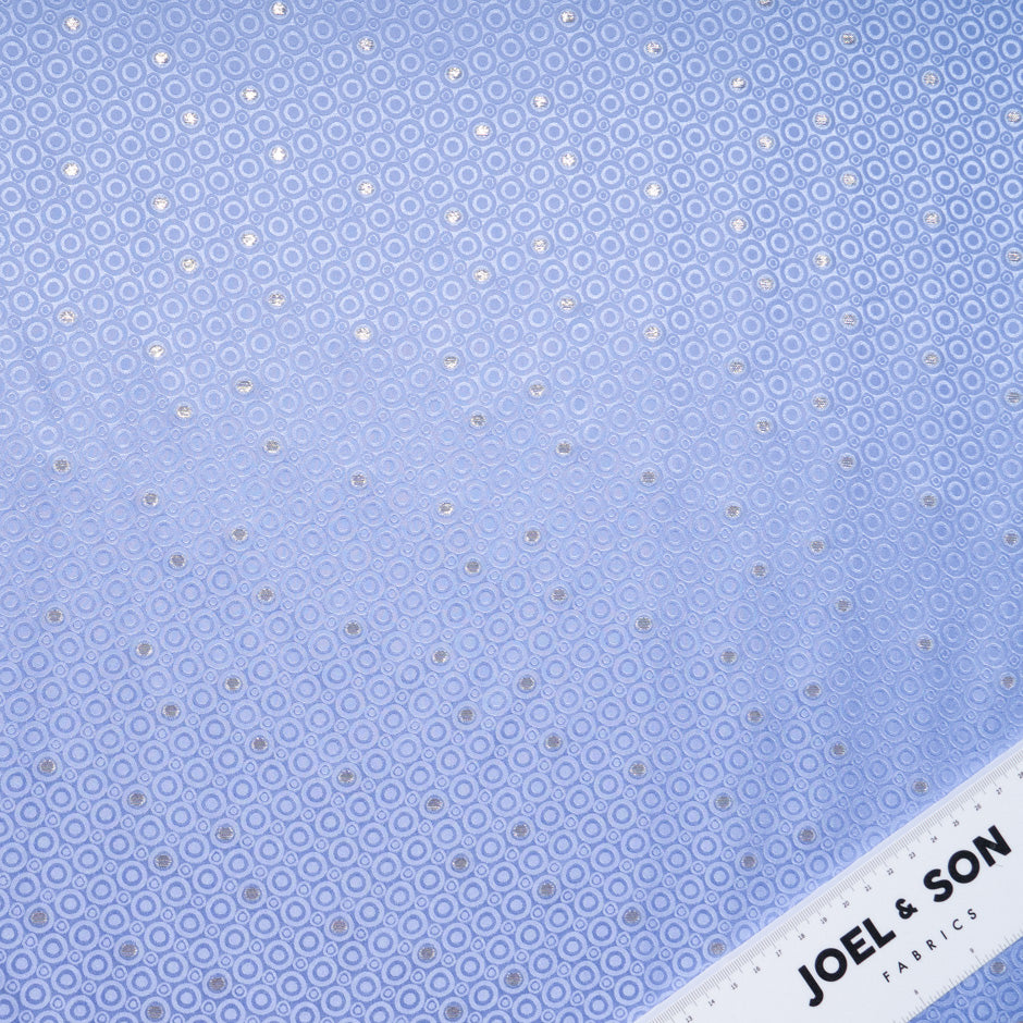 Metallic Jacquard Lavender Geo Pure Silk