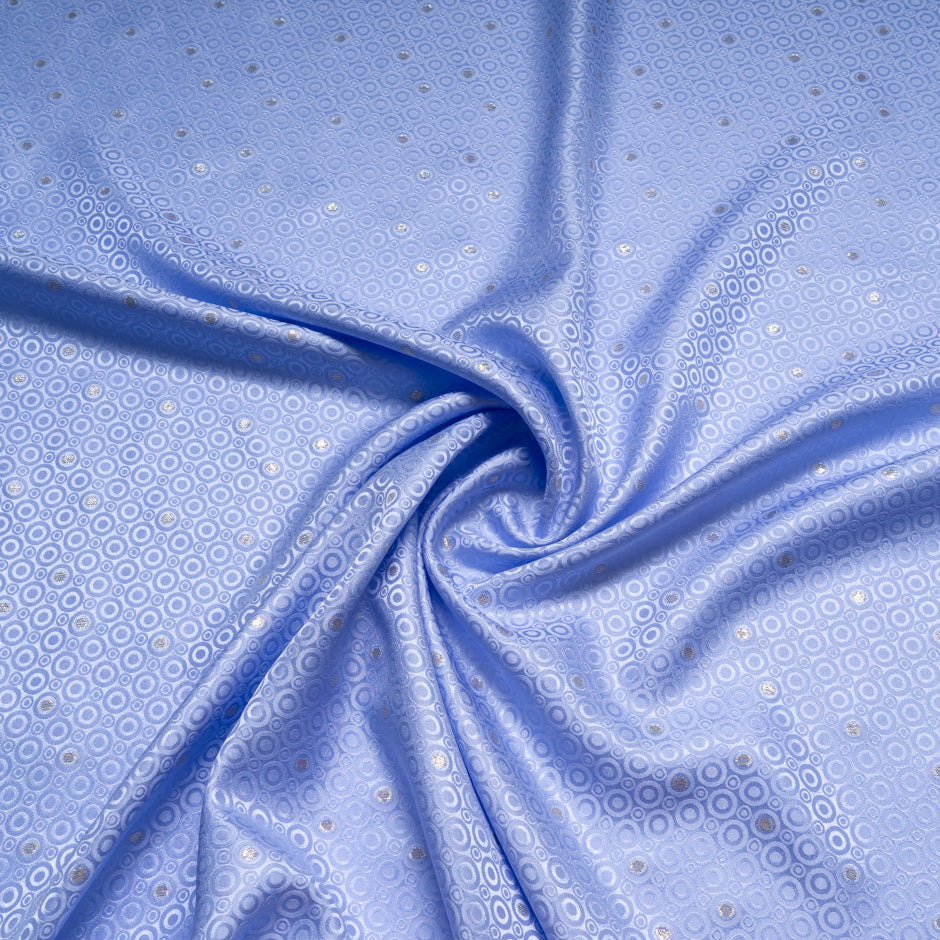 Metallic Jacquard Lavender Geo Pure Silk