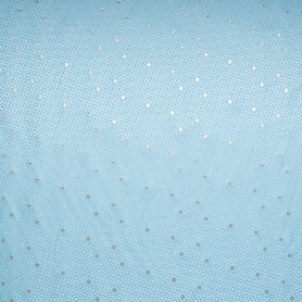 Metallic Jacquard Baby Blue Geo Pure Silk