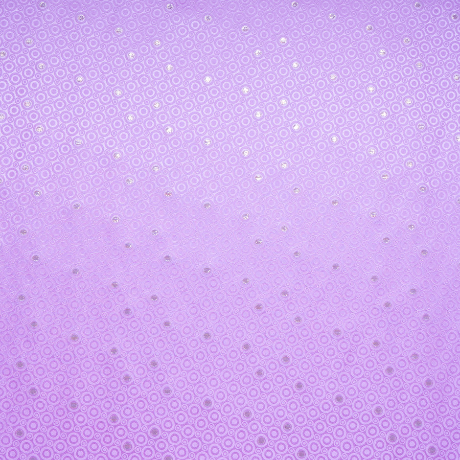 Metallic Jacquard Rich Lilac Geo Pure Silk