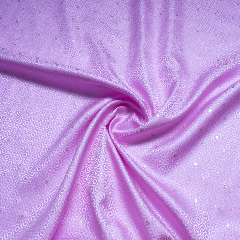 Metallic Jacquard Rich Lilac Geo Pure Silk