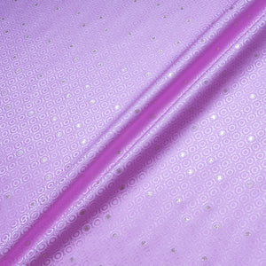 Metallic Jacquard Rich Lilac Geo Pure Silk