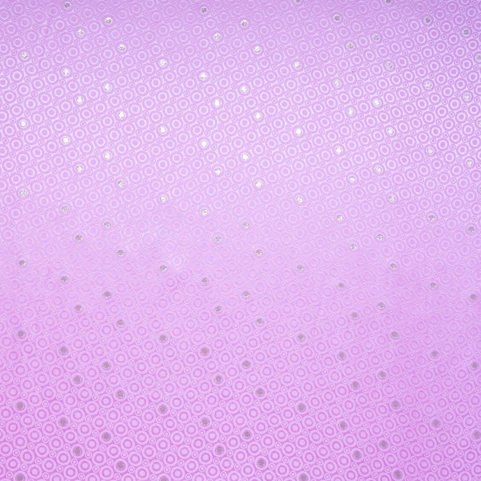 Metallic Jacquard Bubblegum Pink Geo Pure Silk