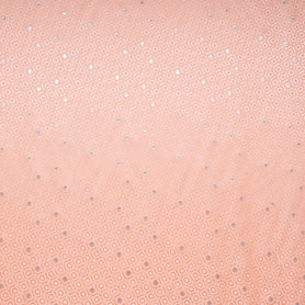 Metallic Jacquard Peach Geo Pure Silk