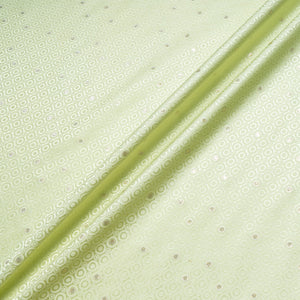 Metallic Jacquard Pale Mint Geo Pure Silk