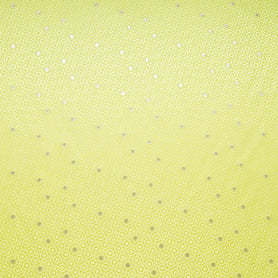 Metallic Jacquard Lime Green Geo Pure Silk