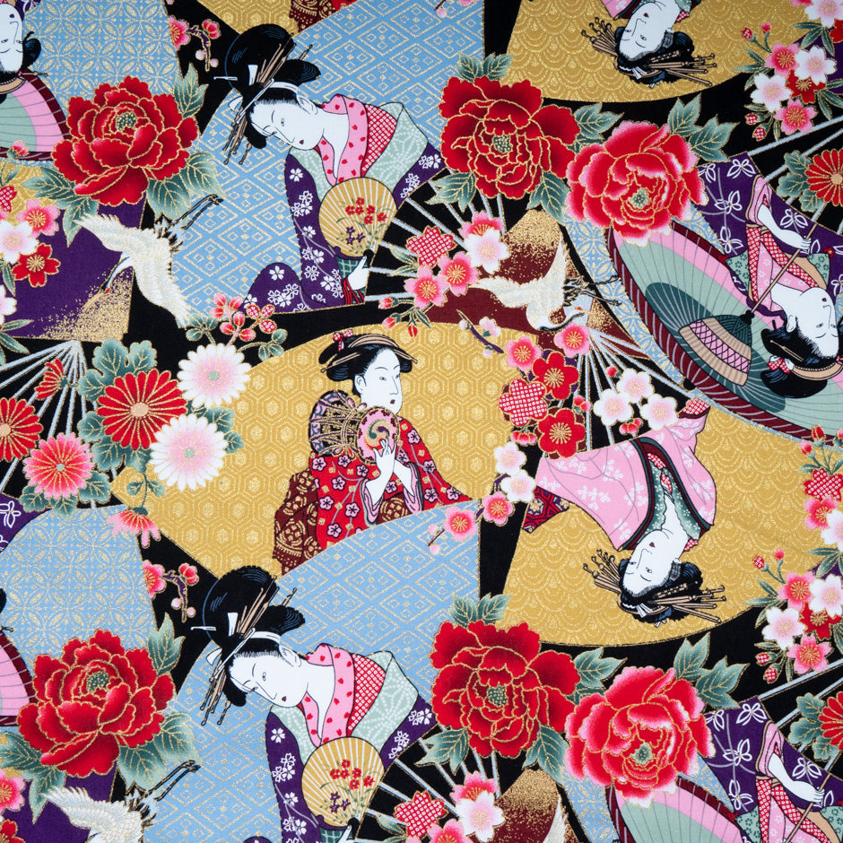 Chinoise Printed Metallic Cotton