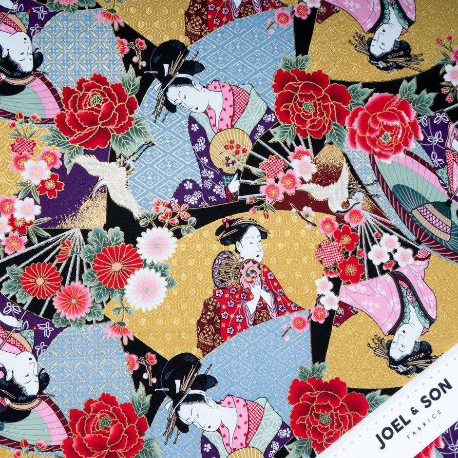 Chinoise Printed Metallic Cotton