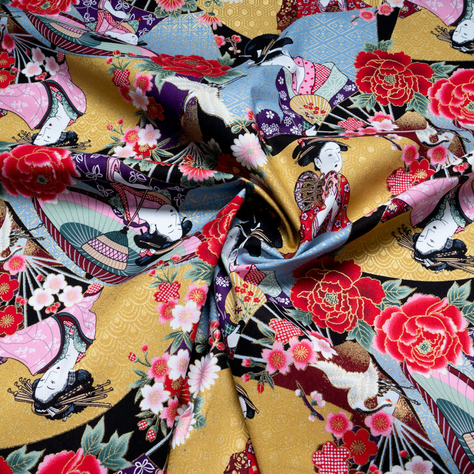 Chinoise Printed Metallic Cotton