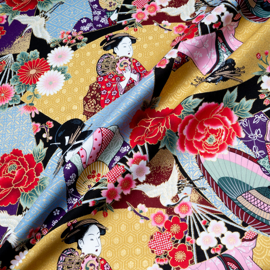 Chinoise Printed Metallic Cotton
