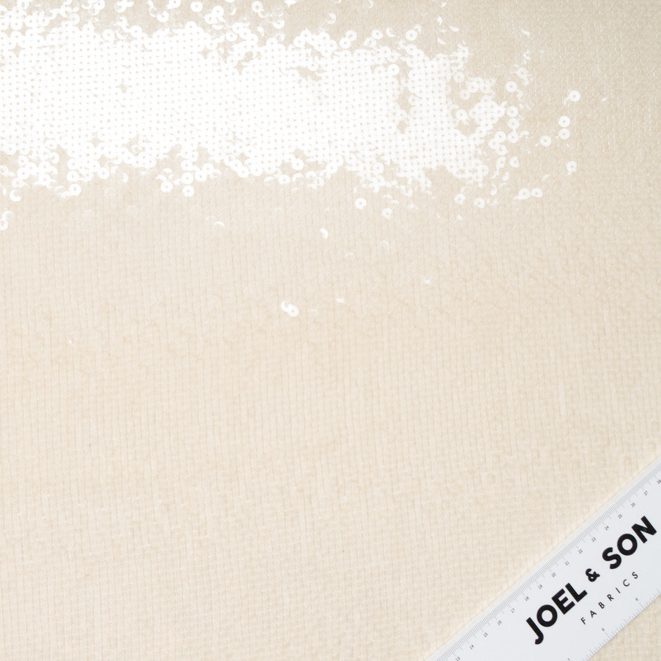 Pale Blush Sequinned Stretch  Tulle