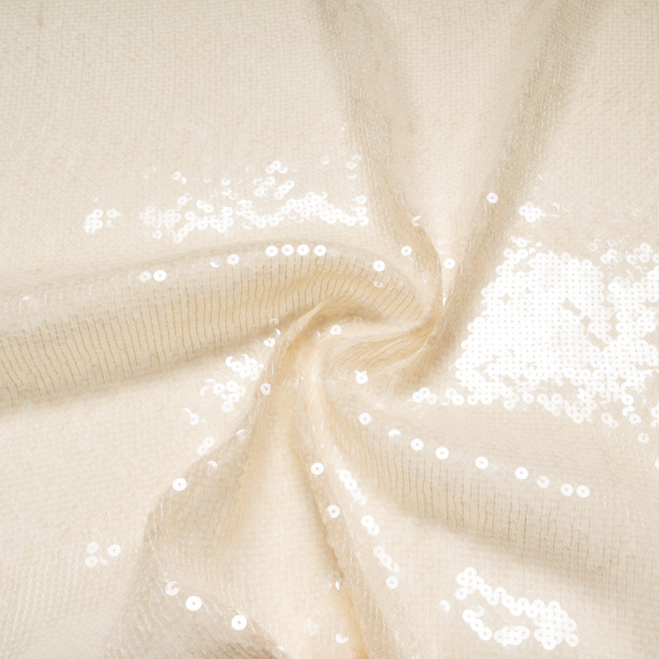 Pale Blush Sequinned Stretch  Tulle