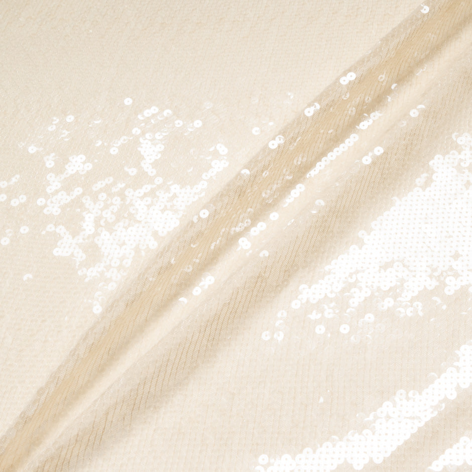 Pale Blush Sequinned Stretch  Tulle