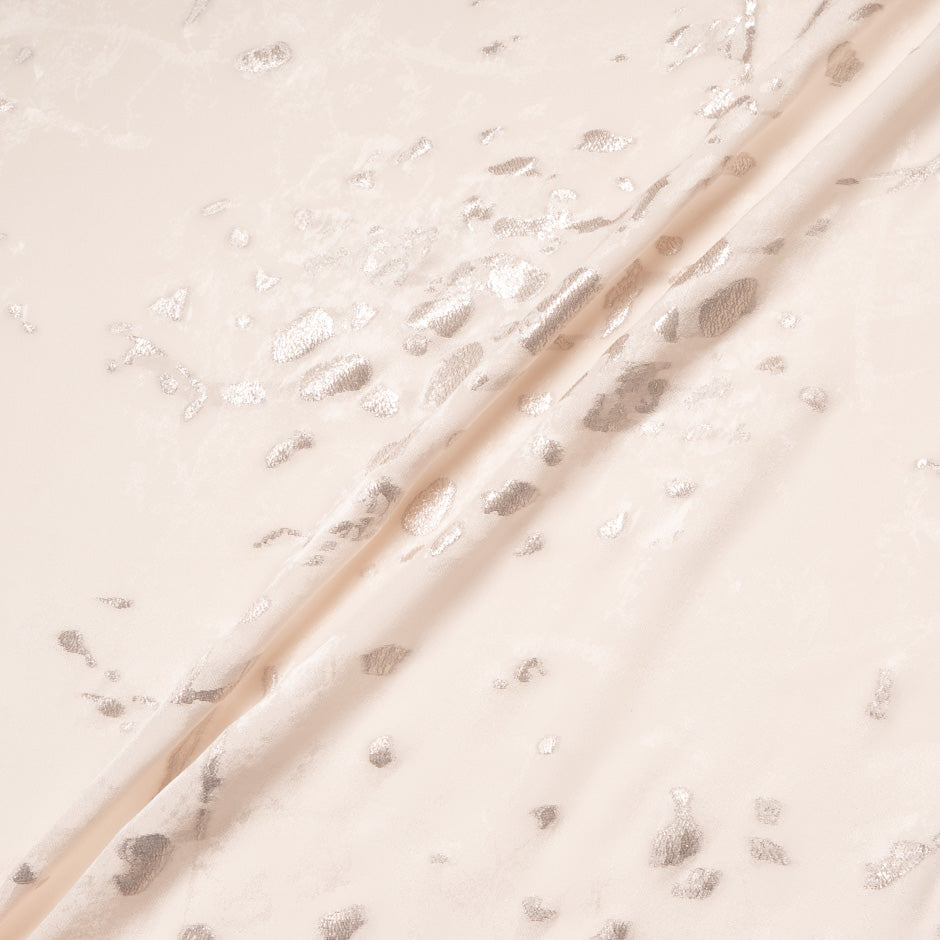 Metallic Jacquard Pale Blush Silk