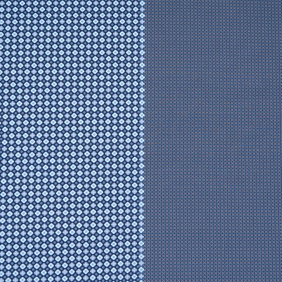 Blue Two-Tone Geo Double Printed Superfine Cotton