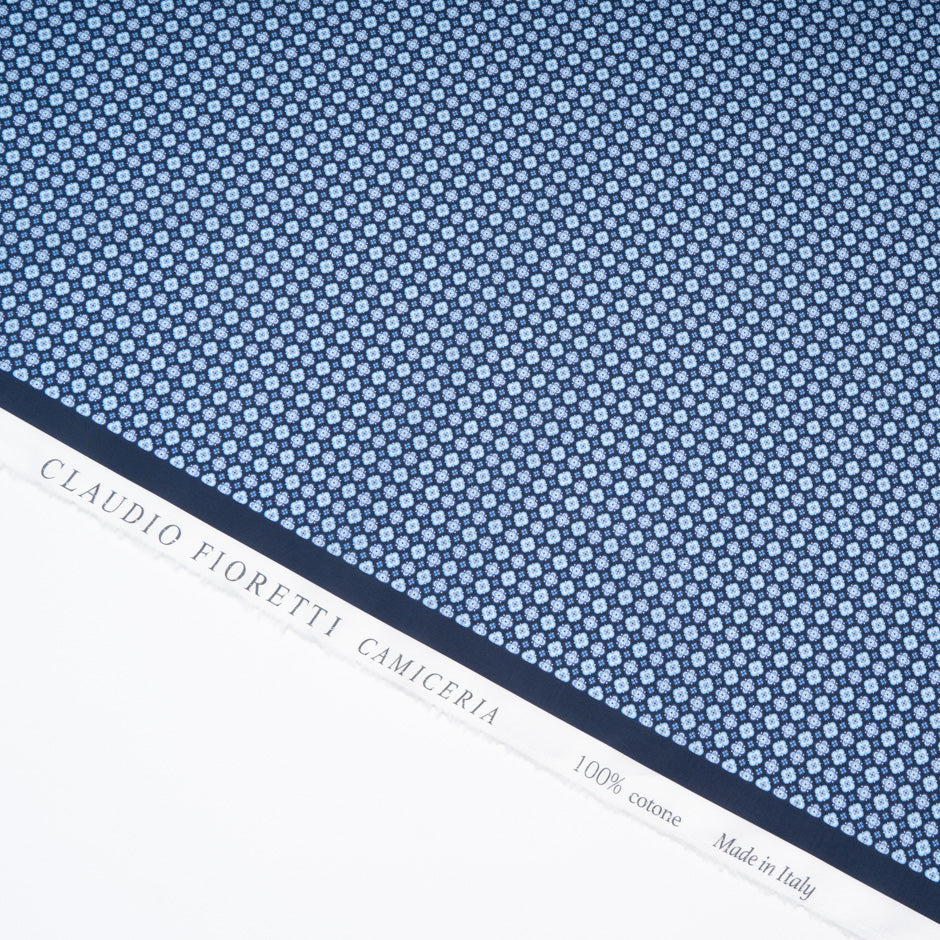 Blue Two-Tone Geo Double Printed Superfine Cotton
