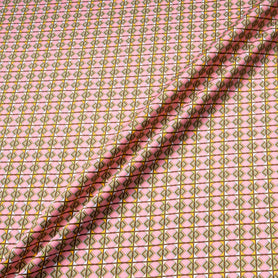 Geometric Printed Candy Pink Raso Cotton