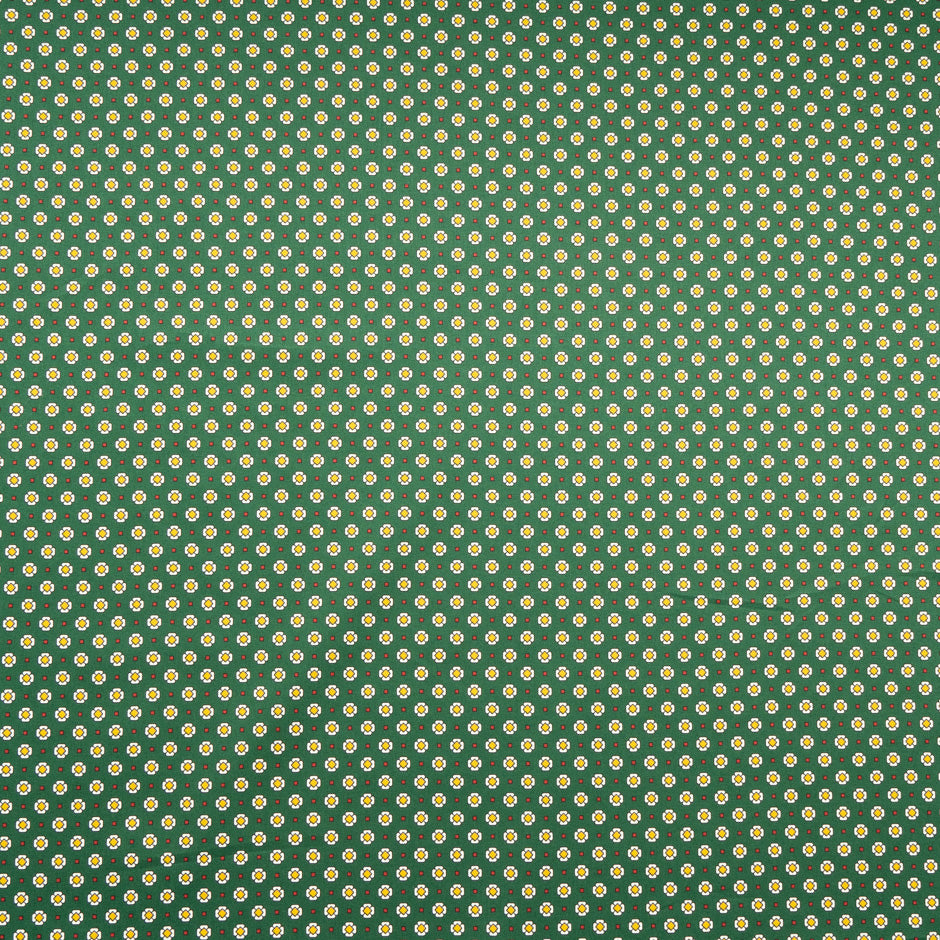 'Daisy' Geometric Printed Luxury Green Cotton