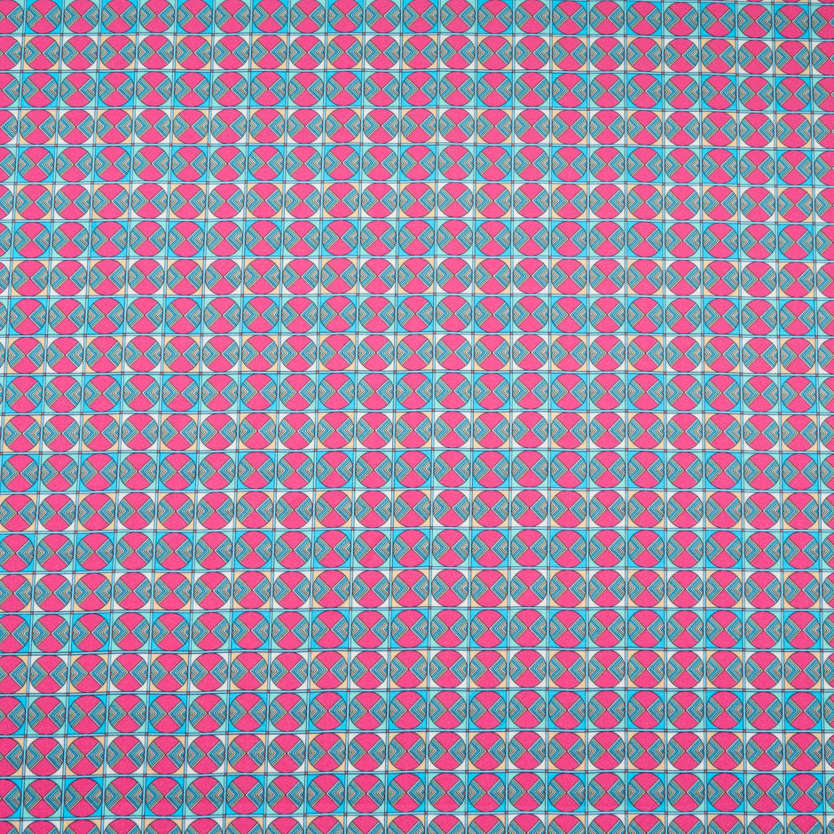 Multi-Coloured Geometric Printed Raso Cotton