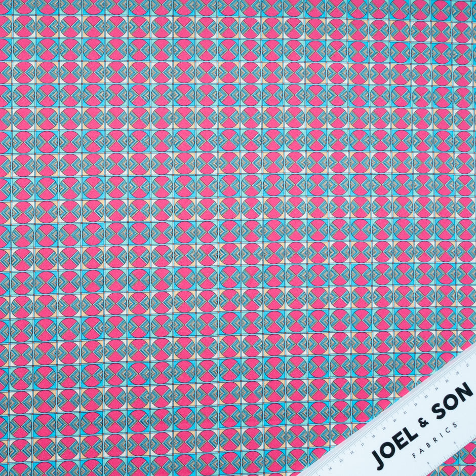 Multi-Coloured Geometric Printed Raso Cotton