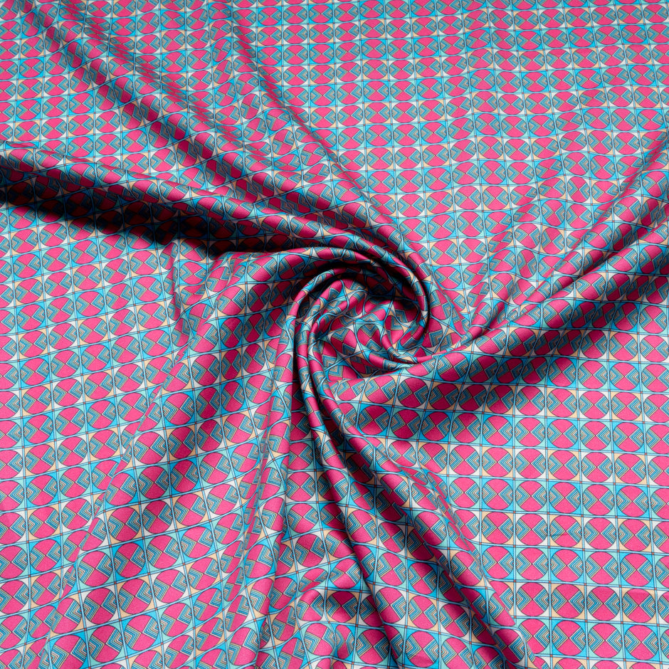 Multi-Coloured Geometric Printed Raso Cotton