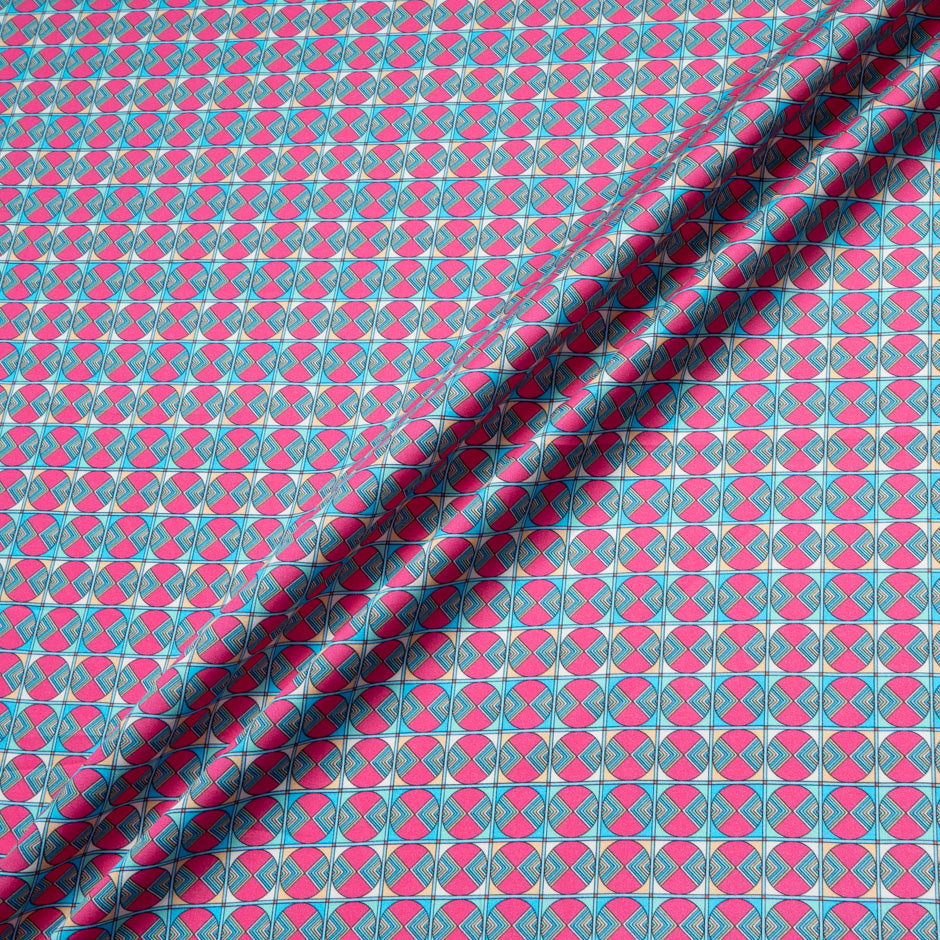 Multi-Coloured Geometric Printed Raso Cotton