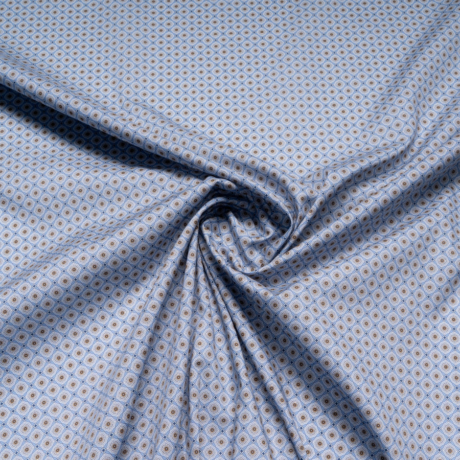 Blue Geometric Printed Luxury Cotton