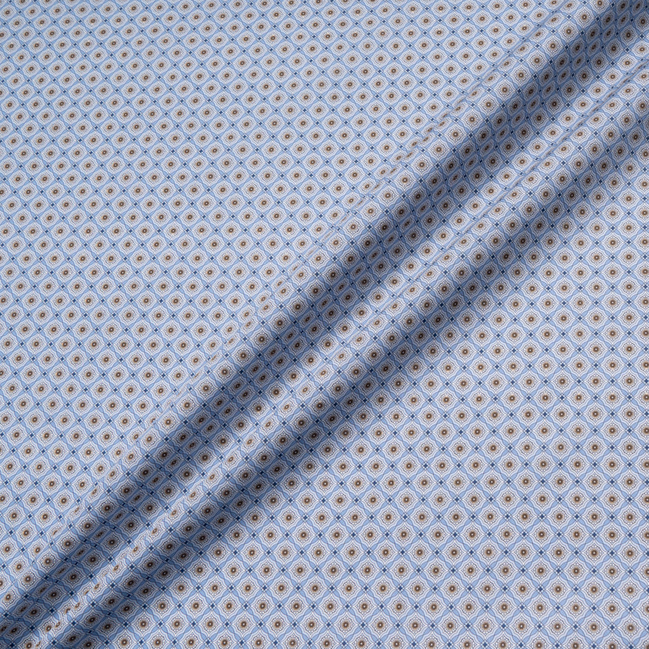 Blue Geometric Printed Luxury Cotton