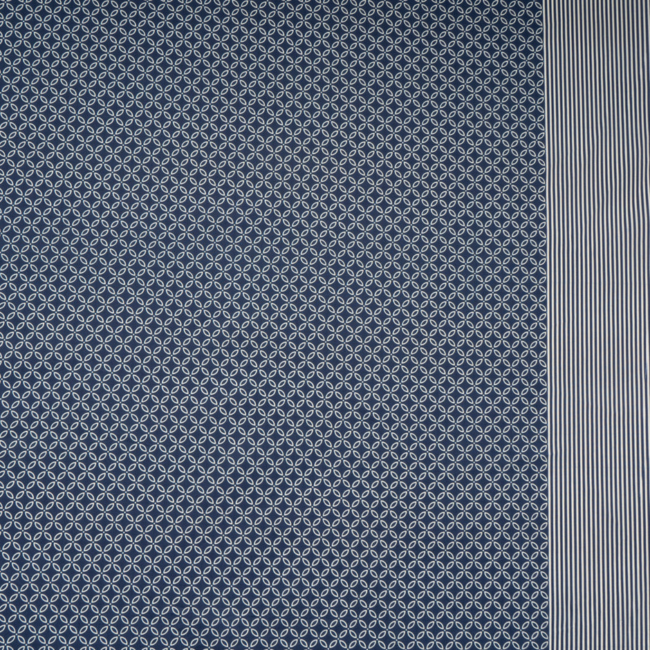 Navy Blue Geometric Printed Luxury Cotton